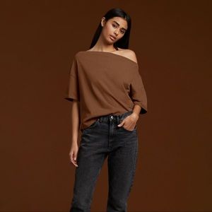NUUDS chocolate off the shoulder